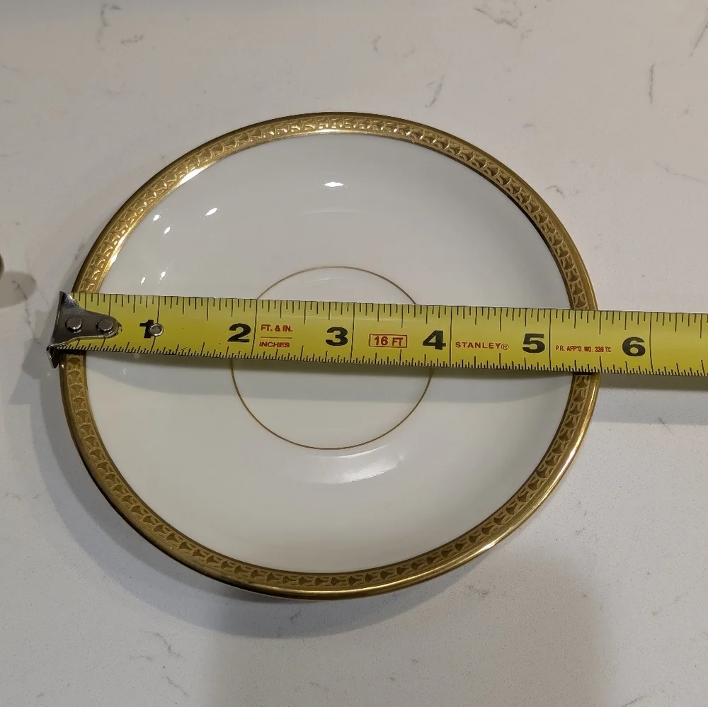 Limoges France William Guérin Circa 1900–1932 Soup Cup with Saucer Double Handle - Picture 16 of 16